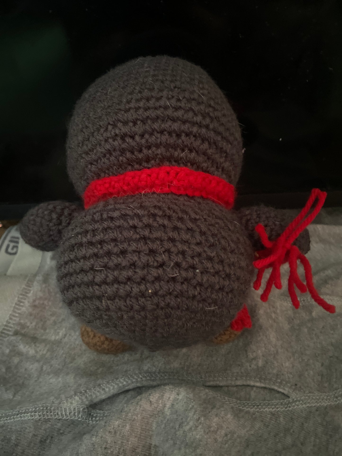 A crocheted penguin